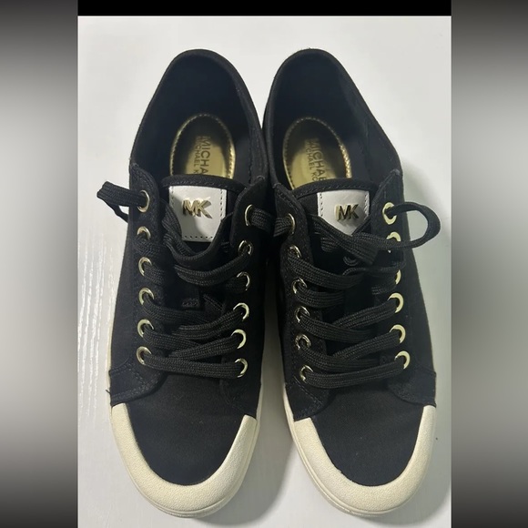 Michael Kors Harlen Twill Sneaker Black Size 6M MK sneakers women - Picture 2 of 13